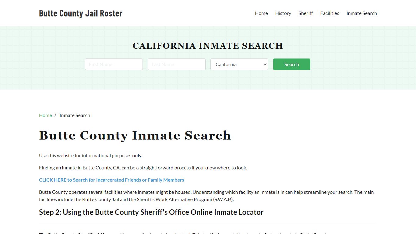 Butte County, CA Detainee Lookup