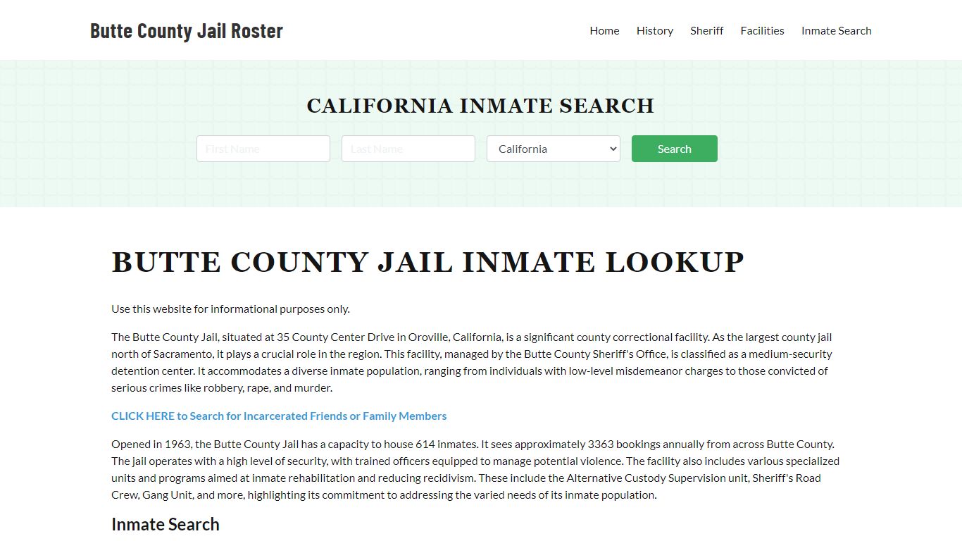 Butte County Jail Roster Lookup, CA, Inmate Search